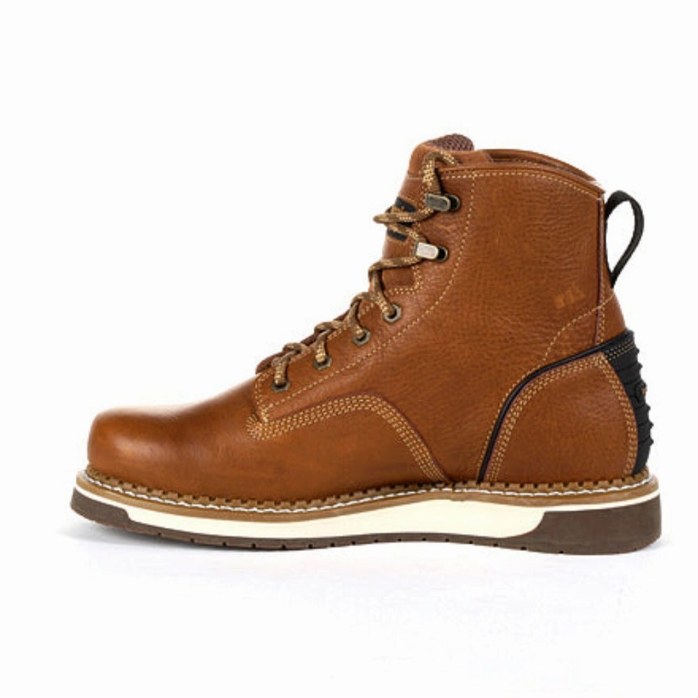 Versatile Footwear Wide toe box Georgia Boot Amp Lt Wedge Men's Work Boots Gb00347 In Brown