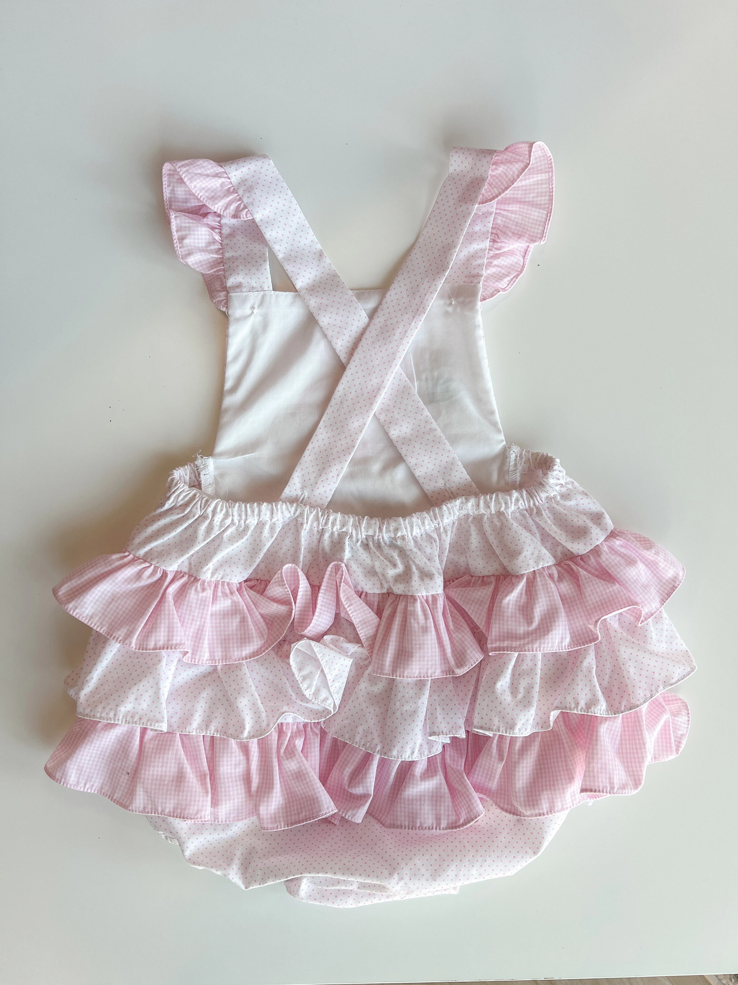 Pink Applique Bunny Sunsuit w/ Ruffle QuickDryTechnology