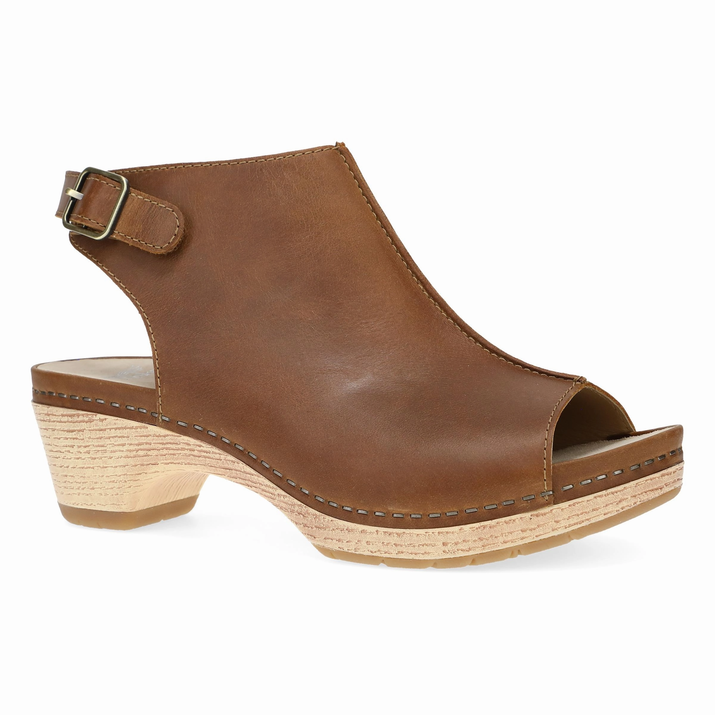 Lizzy Tan Oiled Pull Up Slip-On Heels