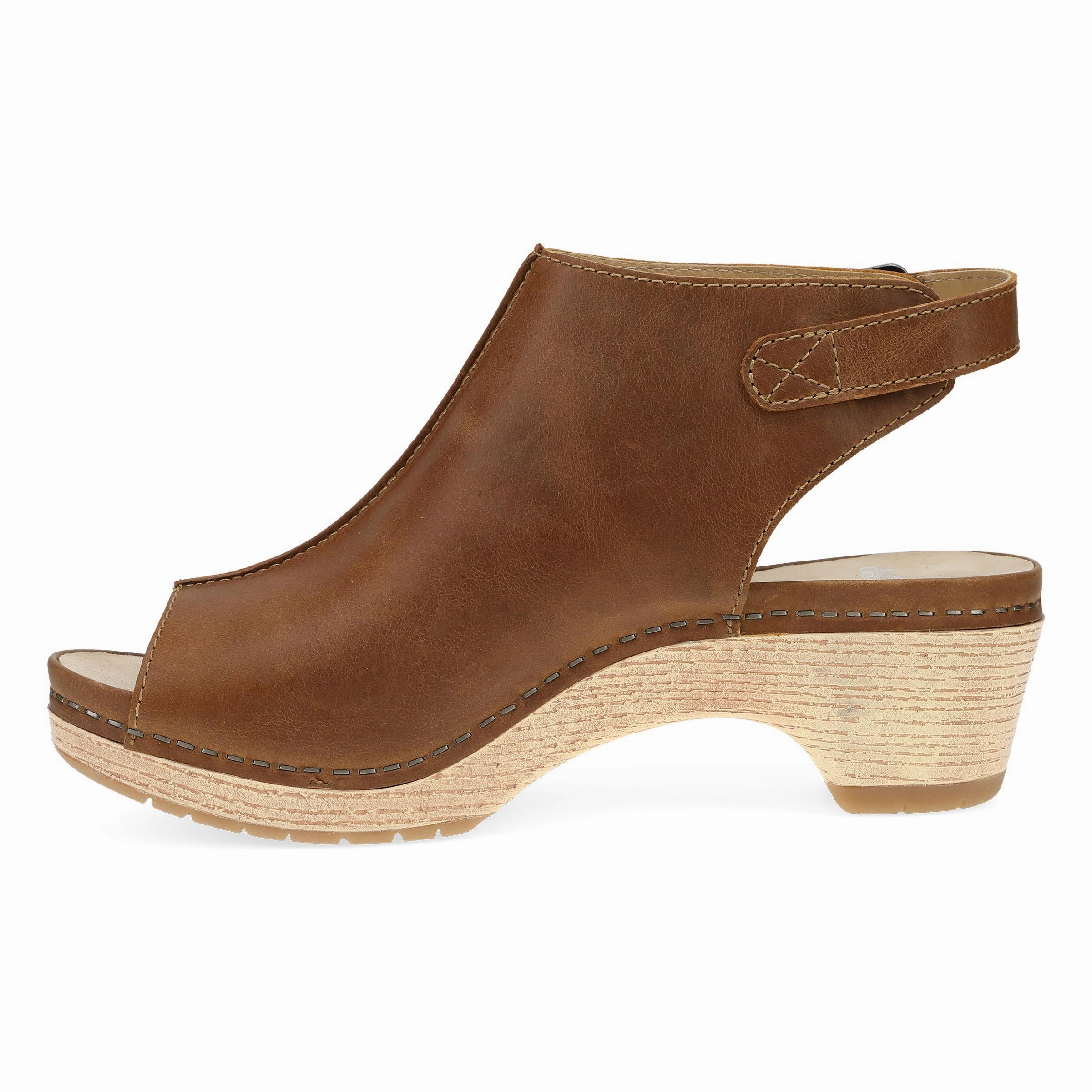 Lizzy Tan Oiled Pull Up Open Heel Shoes