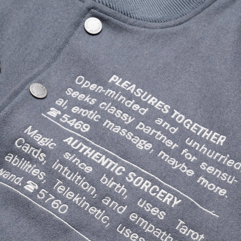 Pleasures Calendar Varsity Jacket - Powder Blue Polish Tone Classic Sweater