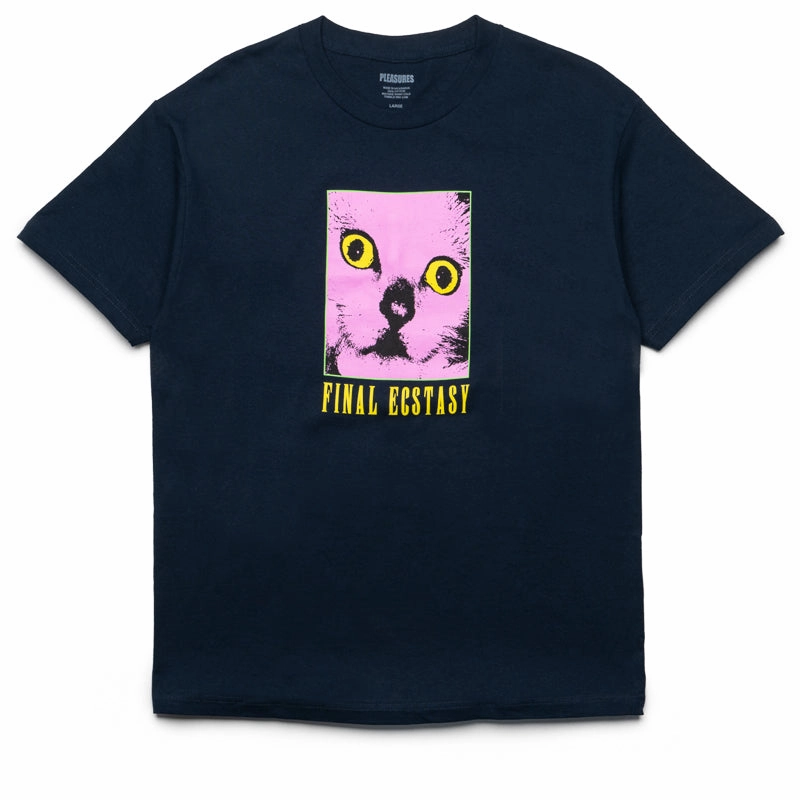 Pleasures Final Tee - Navy HygroscopicFiber hypoallergenic material