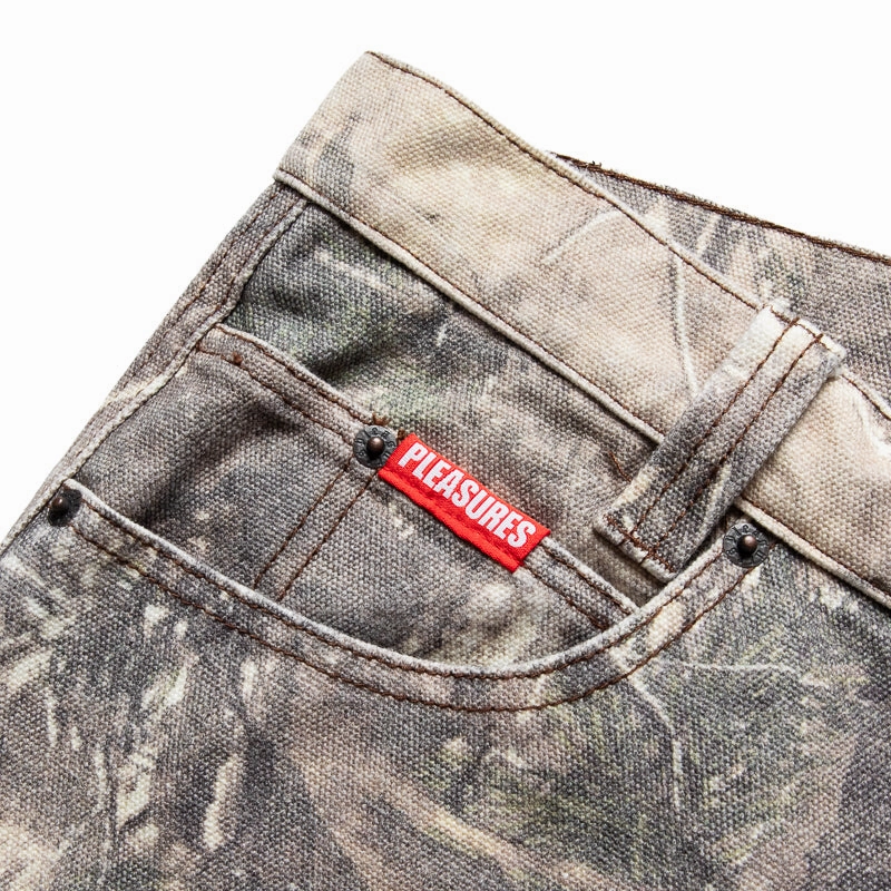 Pleasures Hunt Canvas Jorts - Sand Camo MoistureControl Fabric