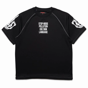 Planet Care Weather Ready Pleasures Pollution Boxy Raglan Tee - Black