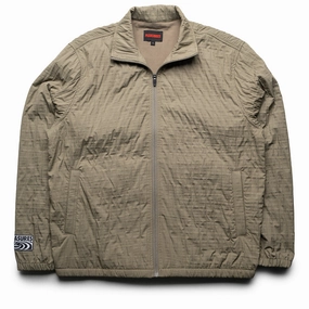 Pleasures Rescue Pleated Track Jacket - Olive Lightweight Layering Spark Glow