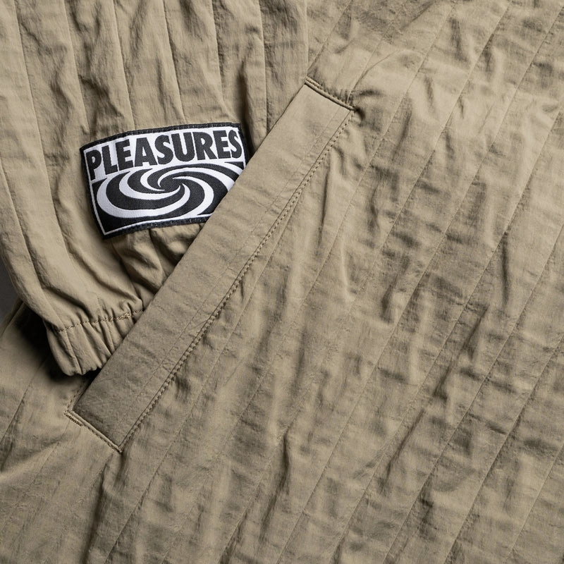 Pleasures Rescue Pleated Track Jacket - Olive Sporty Joggers OdorResistant Coating