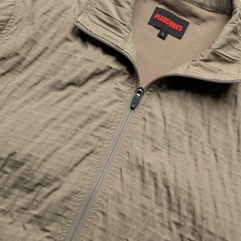 Pleasures Rescue Pleated Track Jacket - Olive Busy Glow