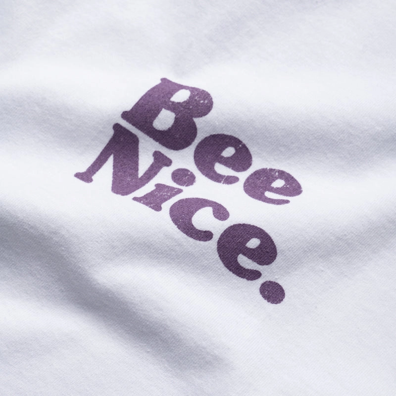 City Soul Smart Wear Politics Busy Being Nice Core Tee - White/Mauve