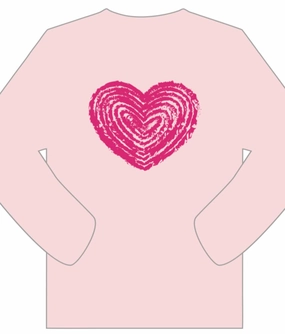 L/S Pink Heart T-Shirt Walk Mood