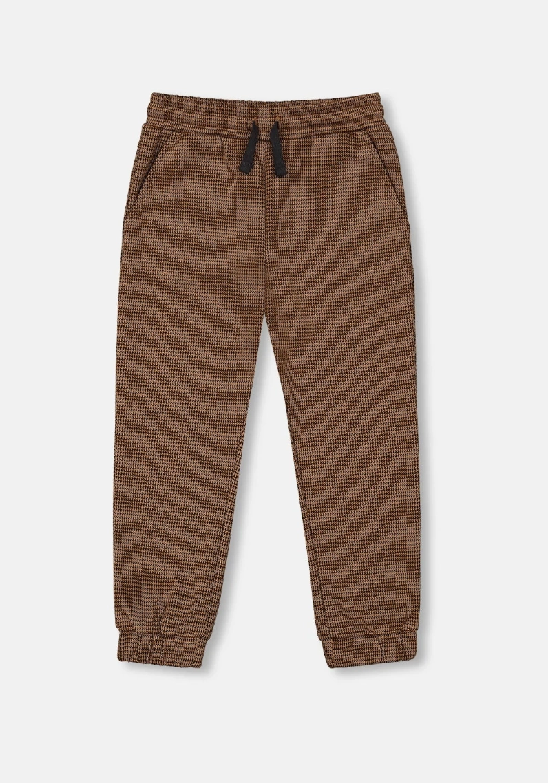 Jacquard Jogger w/Pockets - Houndstood DoubleLayered