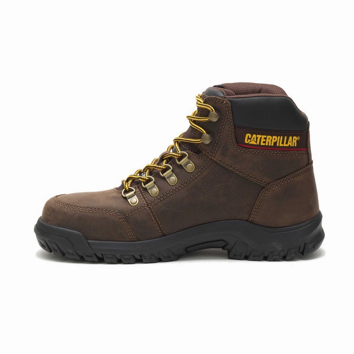 Anti Bacterial All Season Footwear Caterpillar Outline Steel Toe Men's Work Boot (p90803) In Seal Brown
