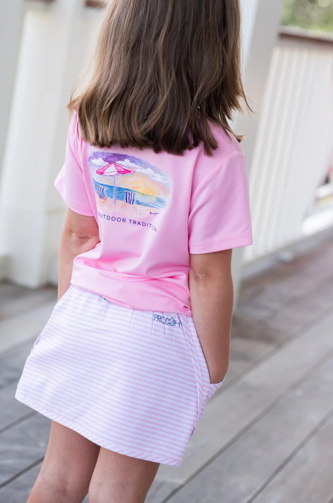 Pro Performance Fishing Tee - Beach Art Pink Soft Tunic Smart Wear