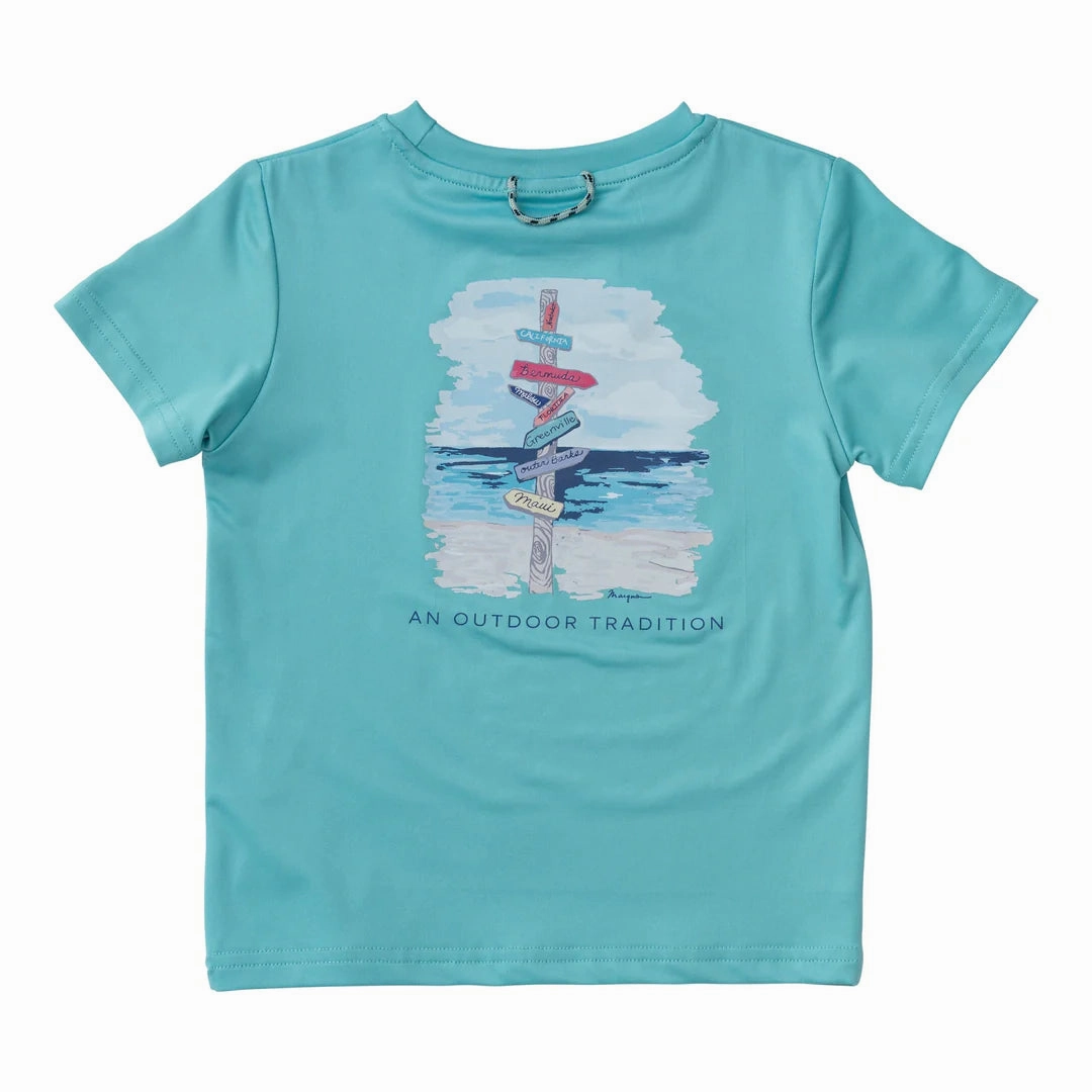 Pro Performance Pool Blue Performance Shirt - Beach Art Sign Soft Inner Lining