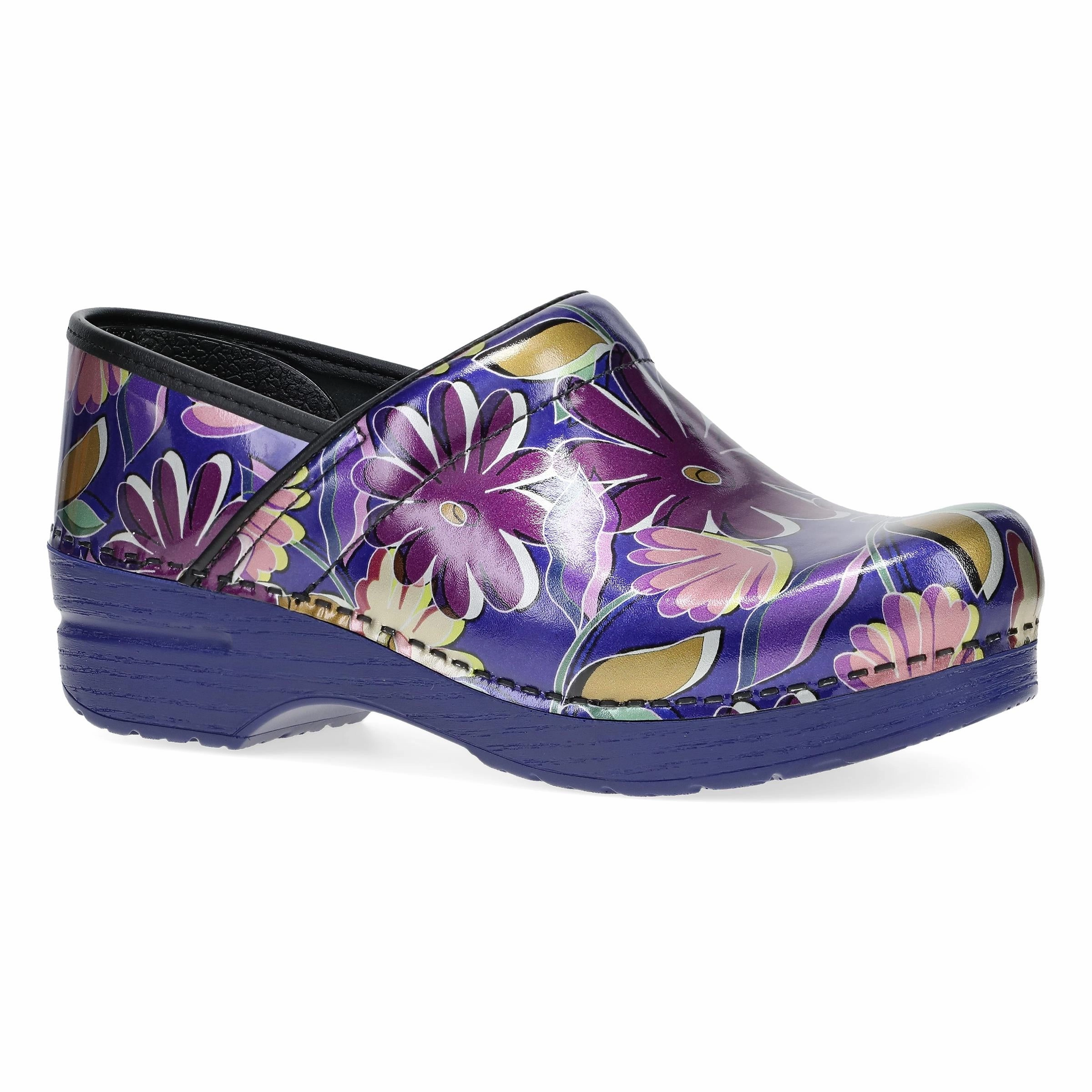Professional Indigo Floral Patent Unisex Universal Fit Slip Resistant Grip