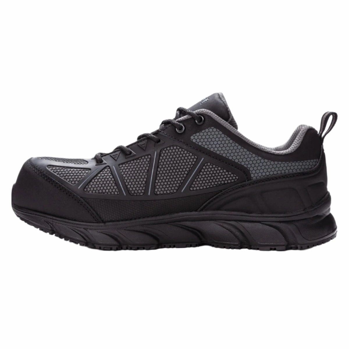 Propet Seeley II Men's Composite Toe Work Boot (MAU012M) in Black/Grey Padded Comfort