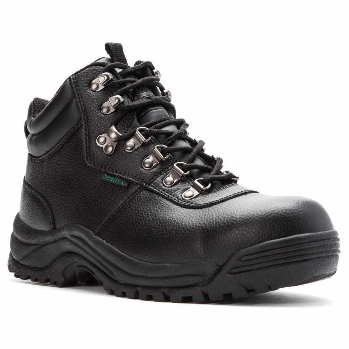 Heavy Use Shoes Propet Shield Walker Men's Waterproof Composite Toe Work Boot (MBU002L) in Black