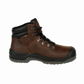 High Shaft Rugged Terrain Rocky Worksmart Men's Composite Toe Internal Met Guard Waterproof Work Boots Rkk0266 In Brown