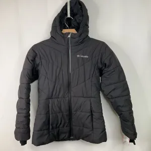 Size 10-12: Columbia Black Zip-Up Puffy Winter Coat Soft Shell ThermalReflective