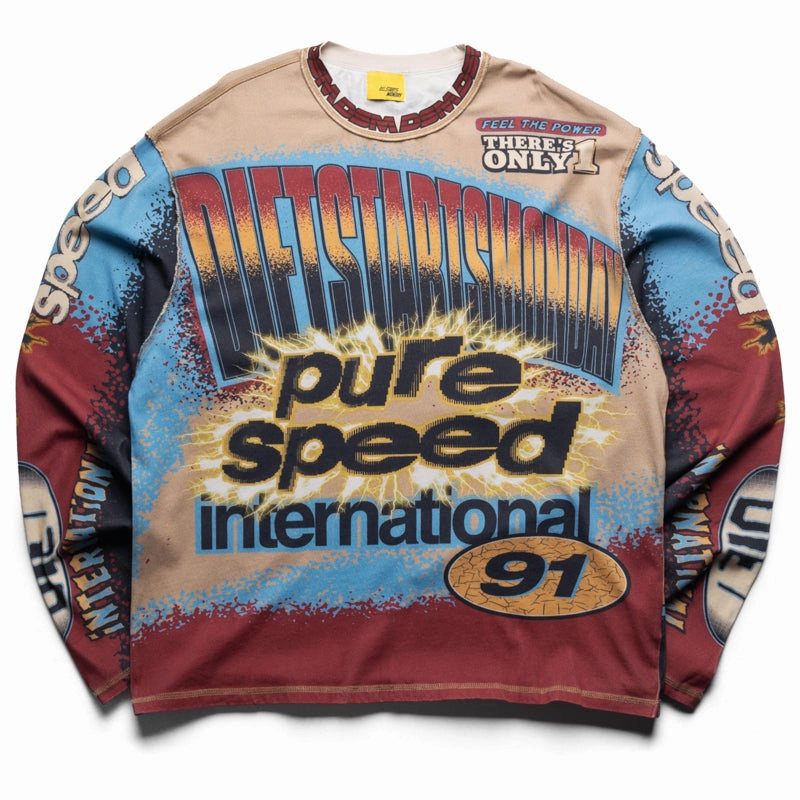 wrinkle free Diet Starts Monday MX Racing Jersey - Tan/Blue
