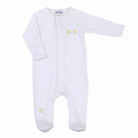 Dance Light Peep Peep Embroidered Footie - Yellow