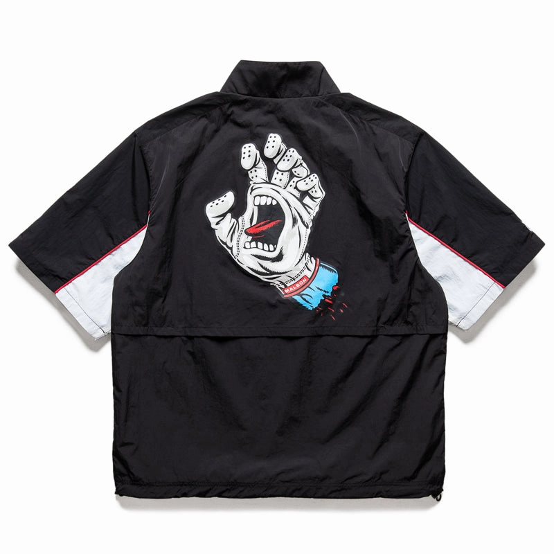 Malbon Golf x Santa Cruz Pine Windshirt - Black FlexibleCollar Holiday Ease