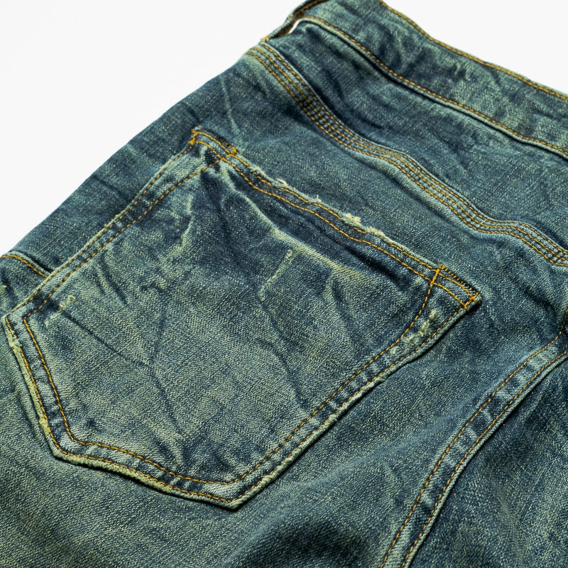 Purple Brand Dirty Patina Low Rise Skinny Jean - Dark Indigo Sporty Look