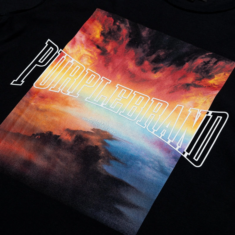 SustainableBlend Purple Brand Fire In The Sky Tee - Black