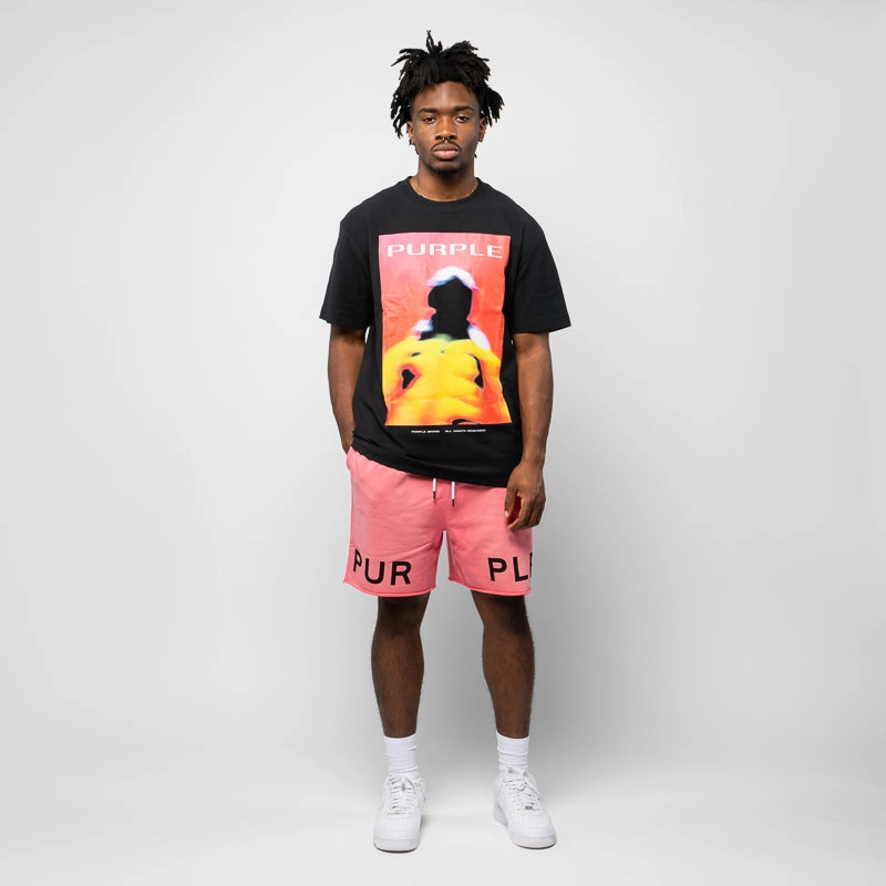 Purple Brand Focus Tee - Black Cozy Cardigan PillingResistant