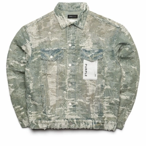 Purple Brand Jacquard Vintage Denim Oversized Jacket - Light Indigo AntiPillingCloth