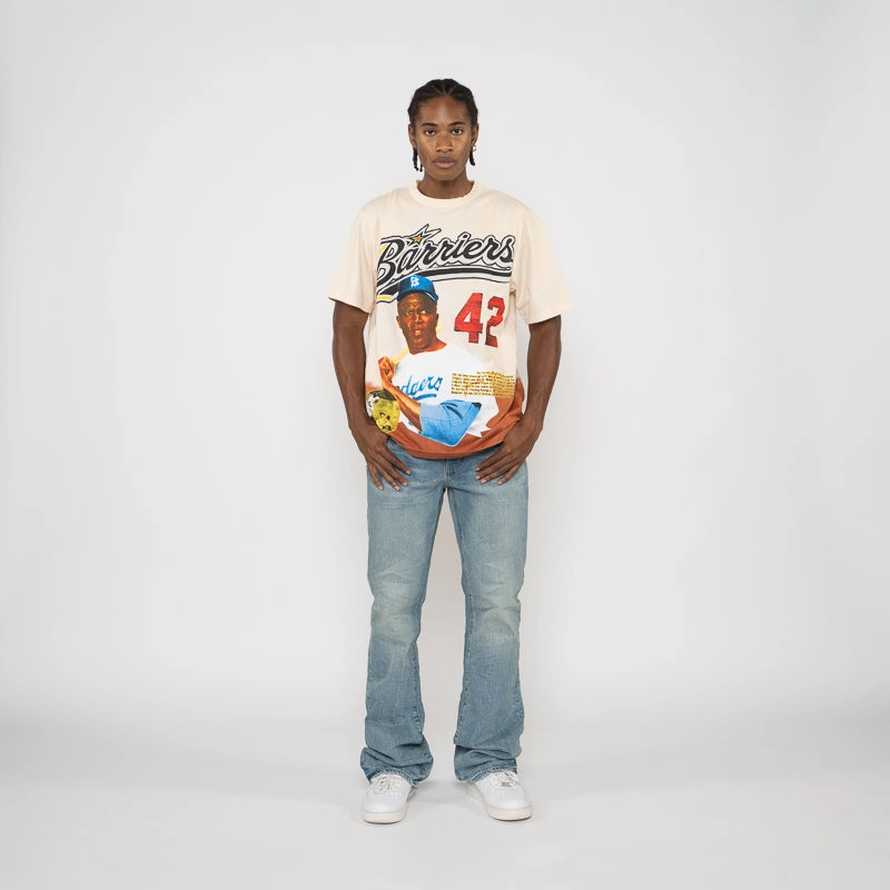 Joy Mood Morning Ease Purple Brand Low Rise Flared Leg Flare Worn Jean - Light Indigo