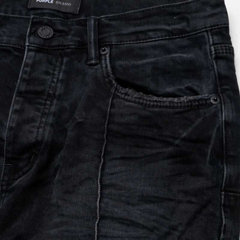 clean look Purple Brand Low Rise Flared Leg Pintuck Flare Overdye Jean - Black