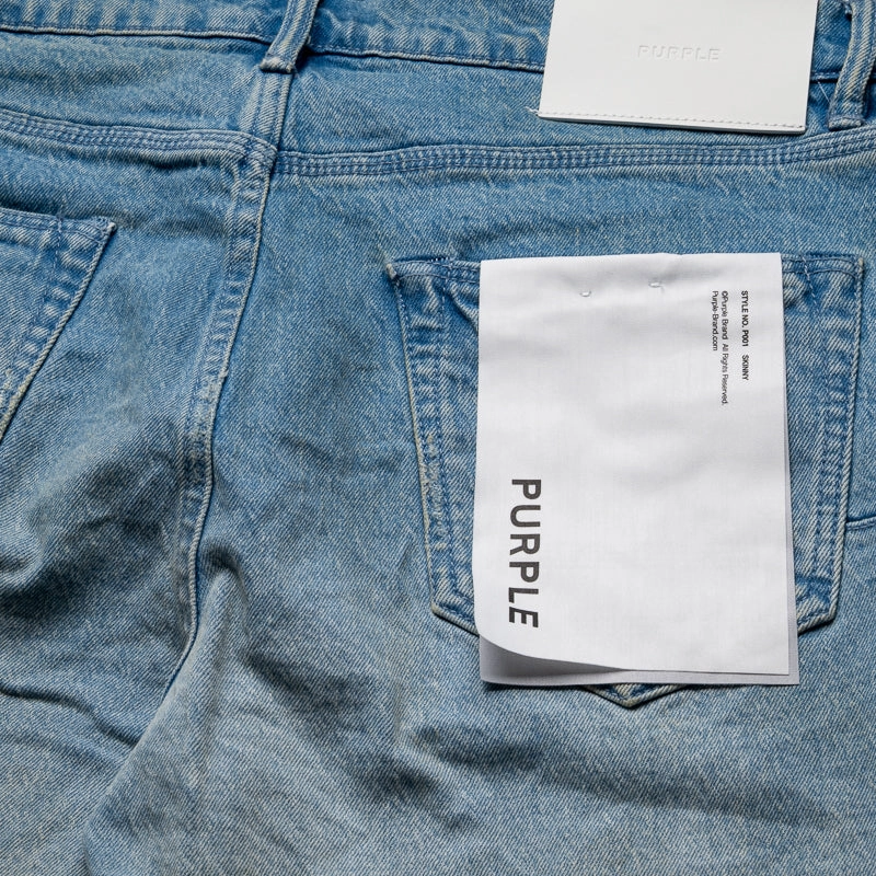 Purple Brand Low Rise Skinny Leg Rhone Fade Jean - Light Indigo City Beat DoubleStitchReinforcement