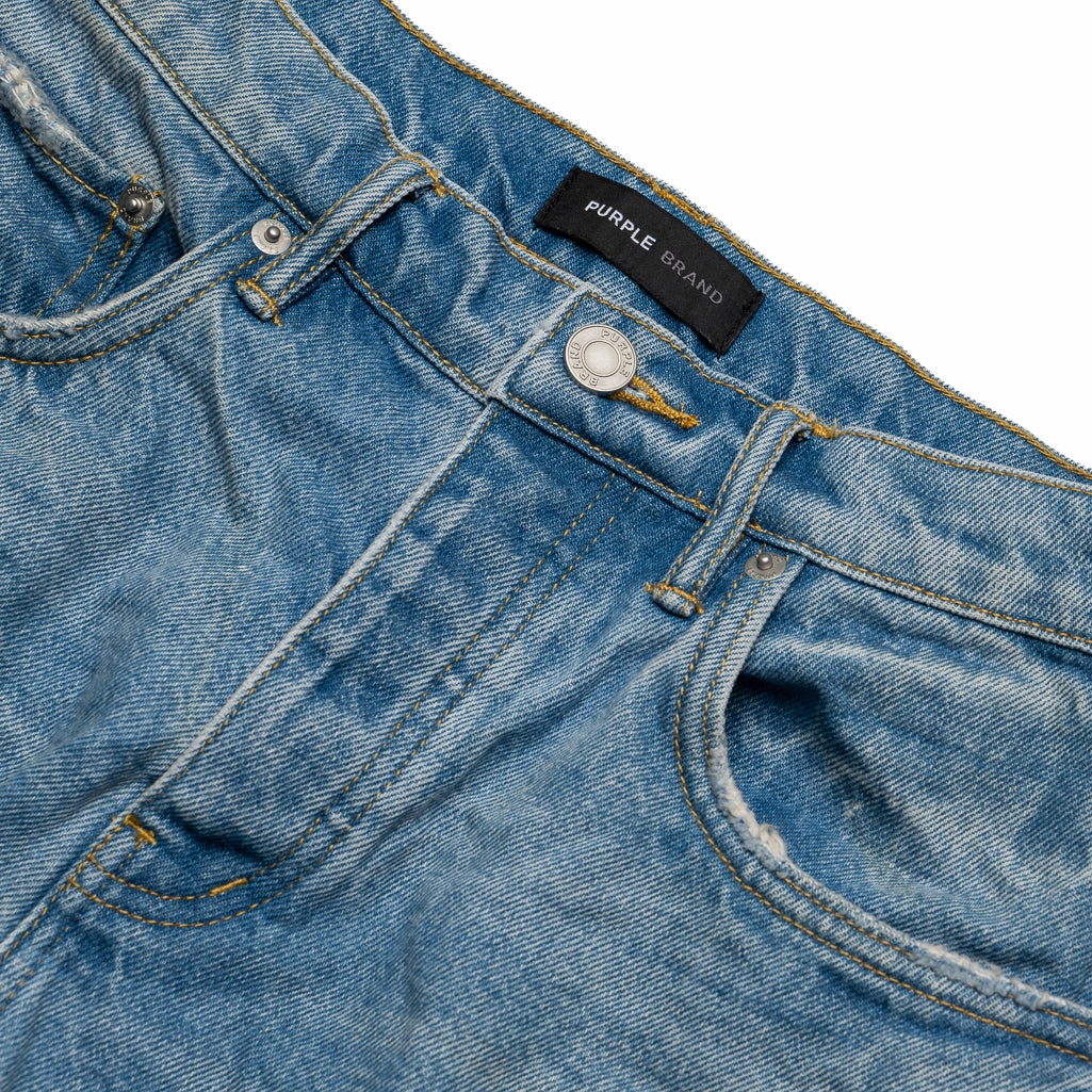 TensionAdjustedWaistband High-Quality Fabric Purple Brand Mid Rise Slim Straight Vintage Blowout Jean - Light Indigo