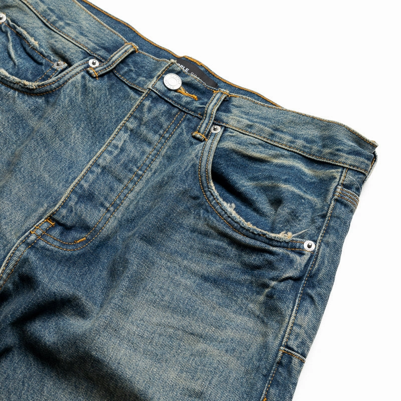 FourWay Stretch Purple Brand Mid Rise Straight Leg Hadley Vintage Jean - Mid Indigo