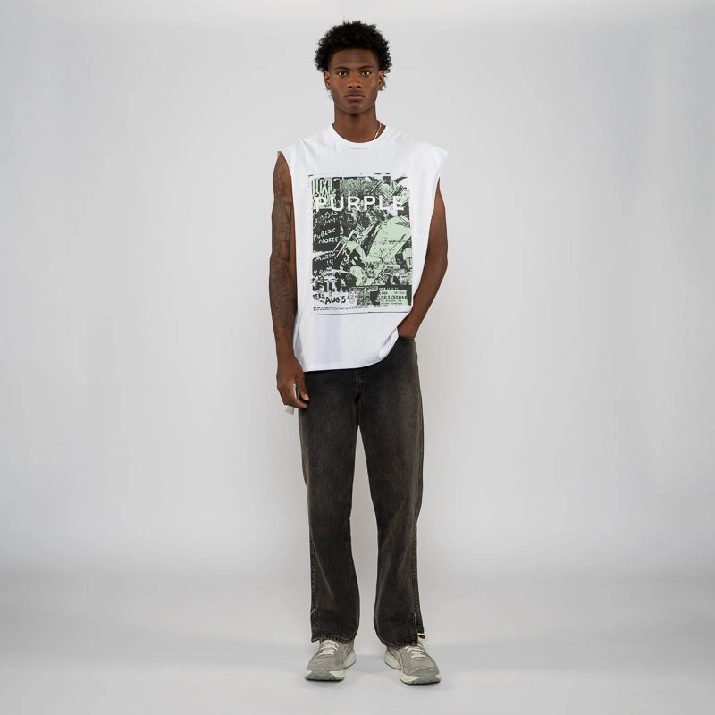 Purple Brand Noise Tank Top - White Light Core Winter Accessories