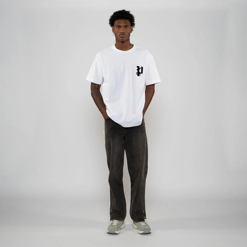 Purple Brand Pixelated Gothic Tee - White ShapeRetentionCloth