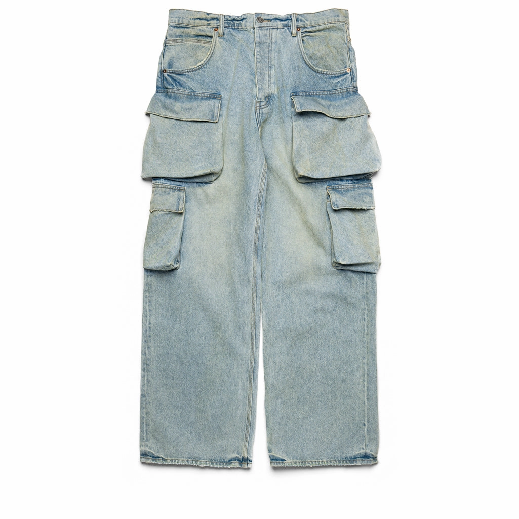 Purple Brand Relaxed Double Cargo Pant - Light Indigo Timeless Dress