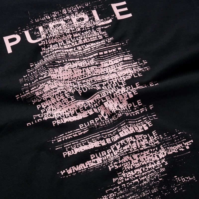Fresh Glow Day Off Purple Brand Scattered Wordmark Tee - Black