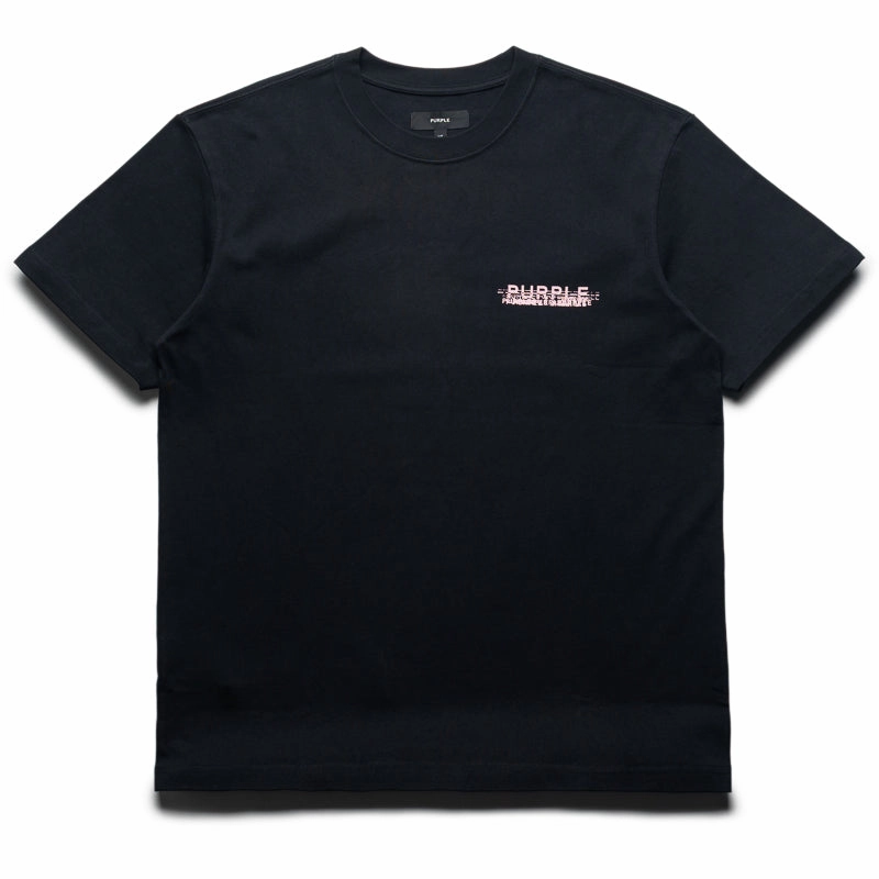 Warm Outerwear Purple Brand Scattered Wordmark Tee - Black