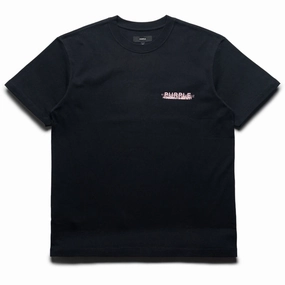 Warm Outerwear Purple Brand Scattered Wordmark Tee - Black