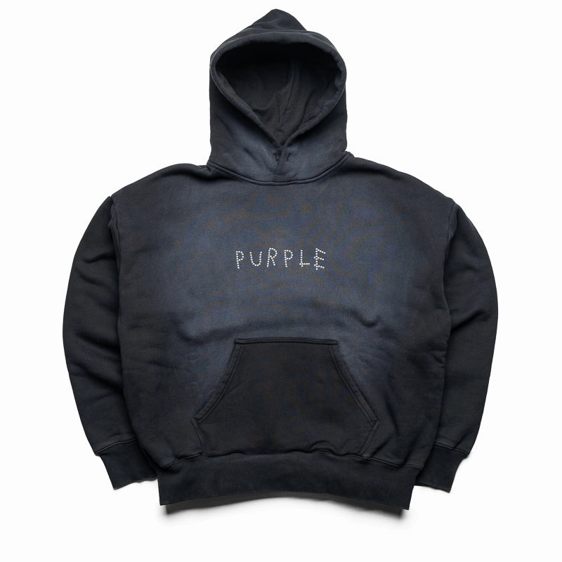 Purple Brand Studded Scratch Hoodie - Black All Day Heroine Glow