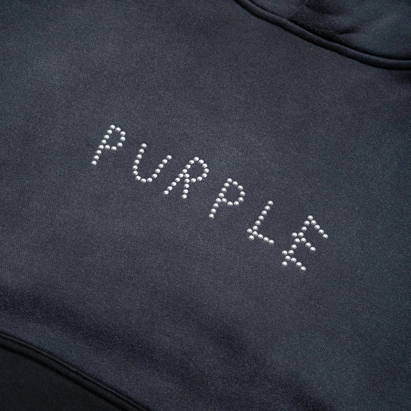 Craft Core Purple Brand Studded Scratch Hoodie - Black