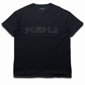 Purple Brand Studded Tee - Black DoubleLayered Fabric