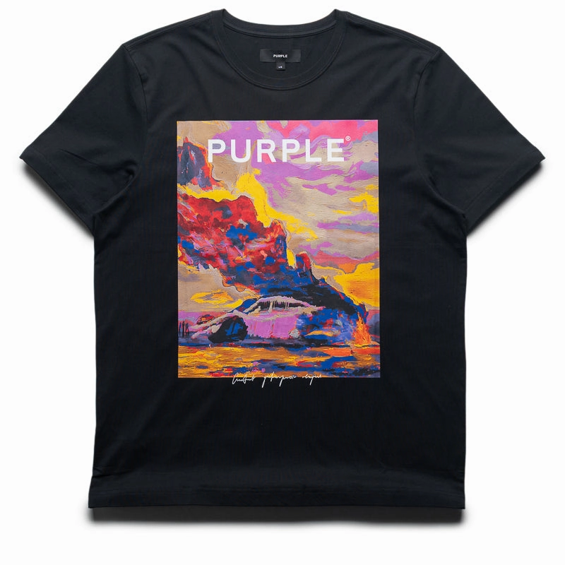 Purple Brand Vibrant Inferno Tee - Black Smooth Line Euro Mood