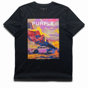 Purple Brand Vibrant Inferno Tee - Black Smooth Line Euro Mood