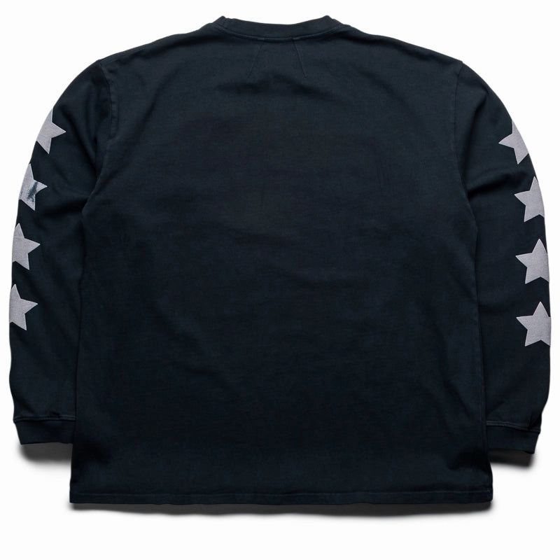 Rhude Cambridge State Champs L/S Tee - Vintage Black Soft and Flexible monochromatic