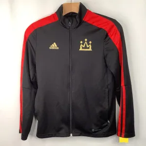 Size 11-12: Adidas Black/Red Zip-Up Coat Cotton Twill