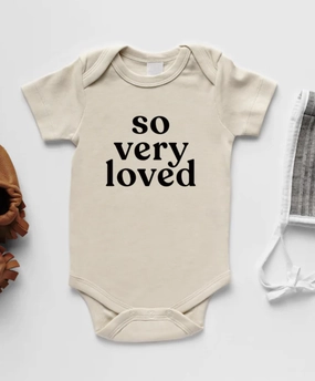 Cream So Loved Short Sleeve Bodysuit Low Care