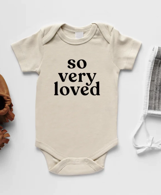 Cream So Loved Short Sleeve Bodysuit Low Care