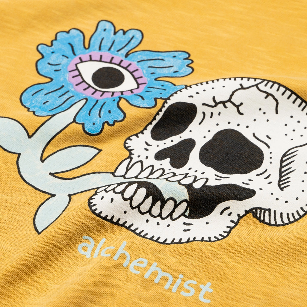 American Ease Activewear Alchemist Floral Skull Tee - Paprika